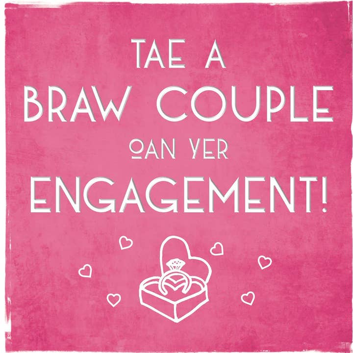 Tae A Braw Couple Oan Yer Engagement - Scottish Card for wholesale by Spindrift Designs