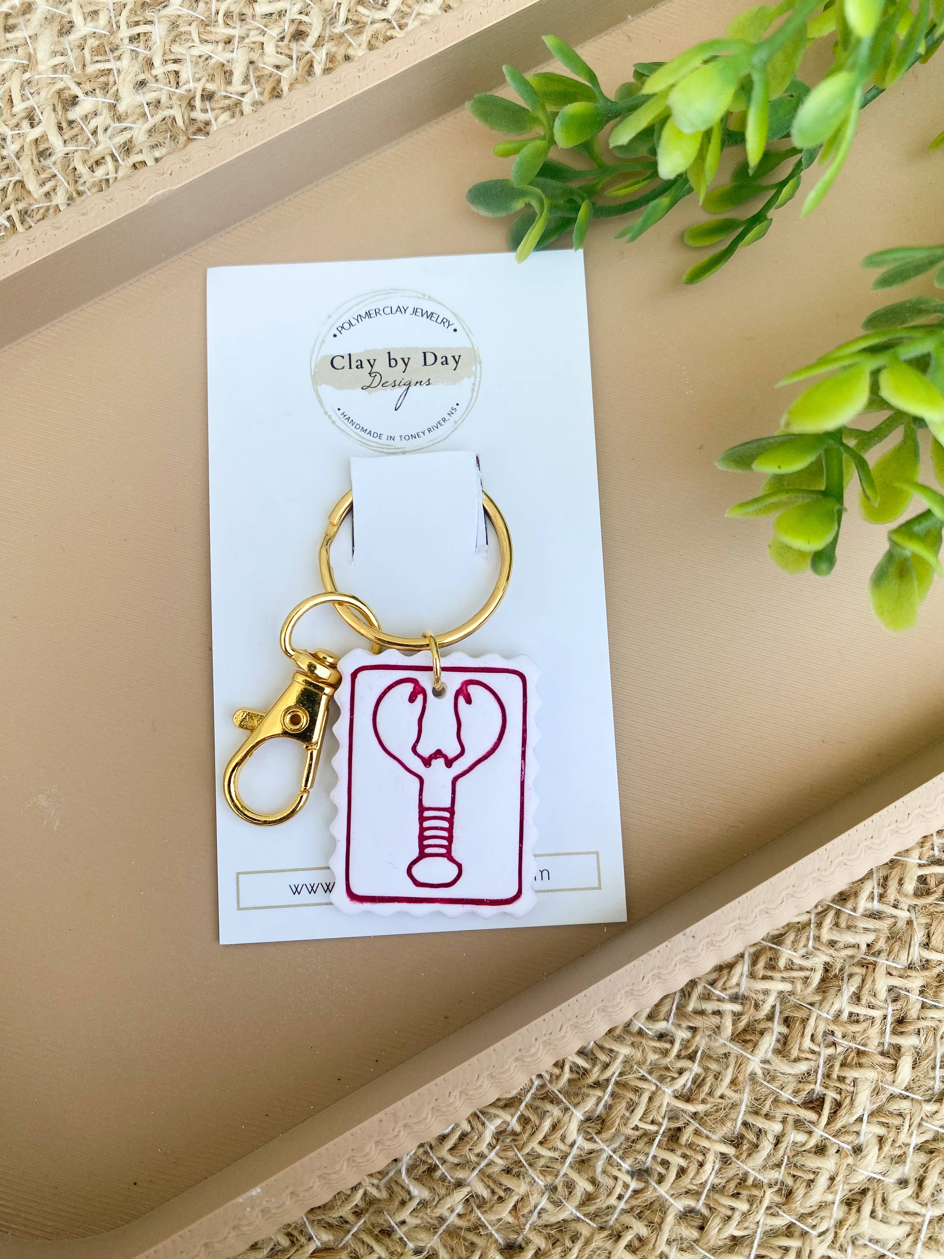 Clay by Day Designs - Wholesale Keychain - Women's - Lobster Keychain, Maritimes, Nova Scotia - Polymer Clay 1