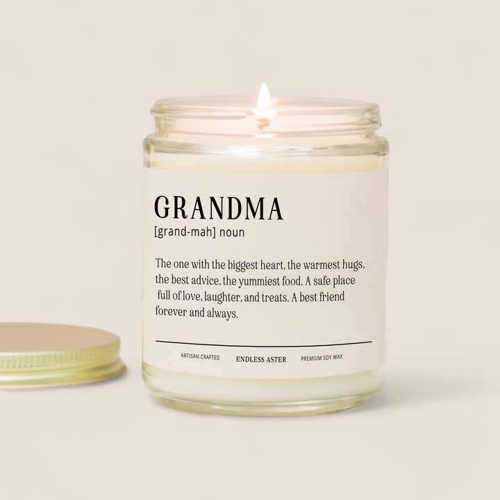 Vela en tarro de cera de soja vegana Grandma, 8 unidades, 16 onzas, para ella y su familia para venta al por mayor de Endless Aster
