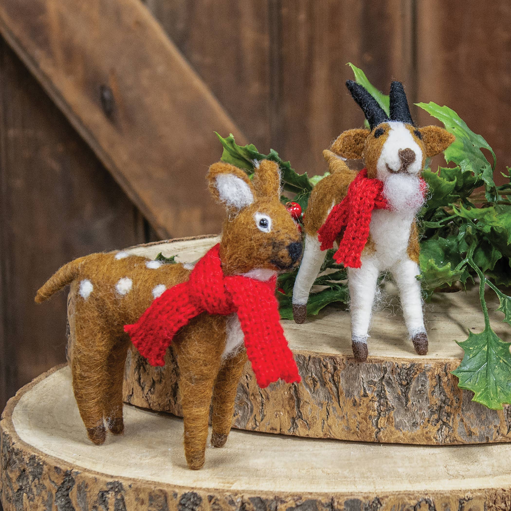 Bright Ideas - Wholesale Ornament - Billy Goat w/ Scarf Felted Ornament2