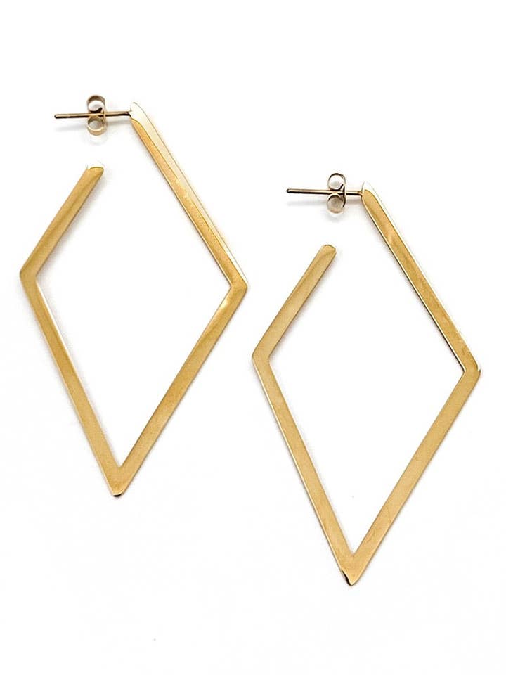 Elvira Gold Open Diamond Earrings for wholesale by BELJOY