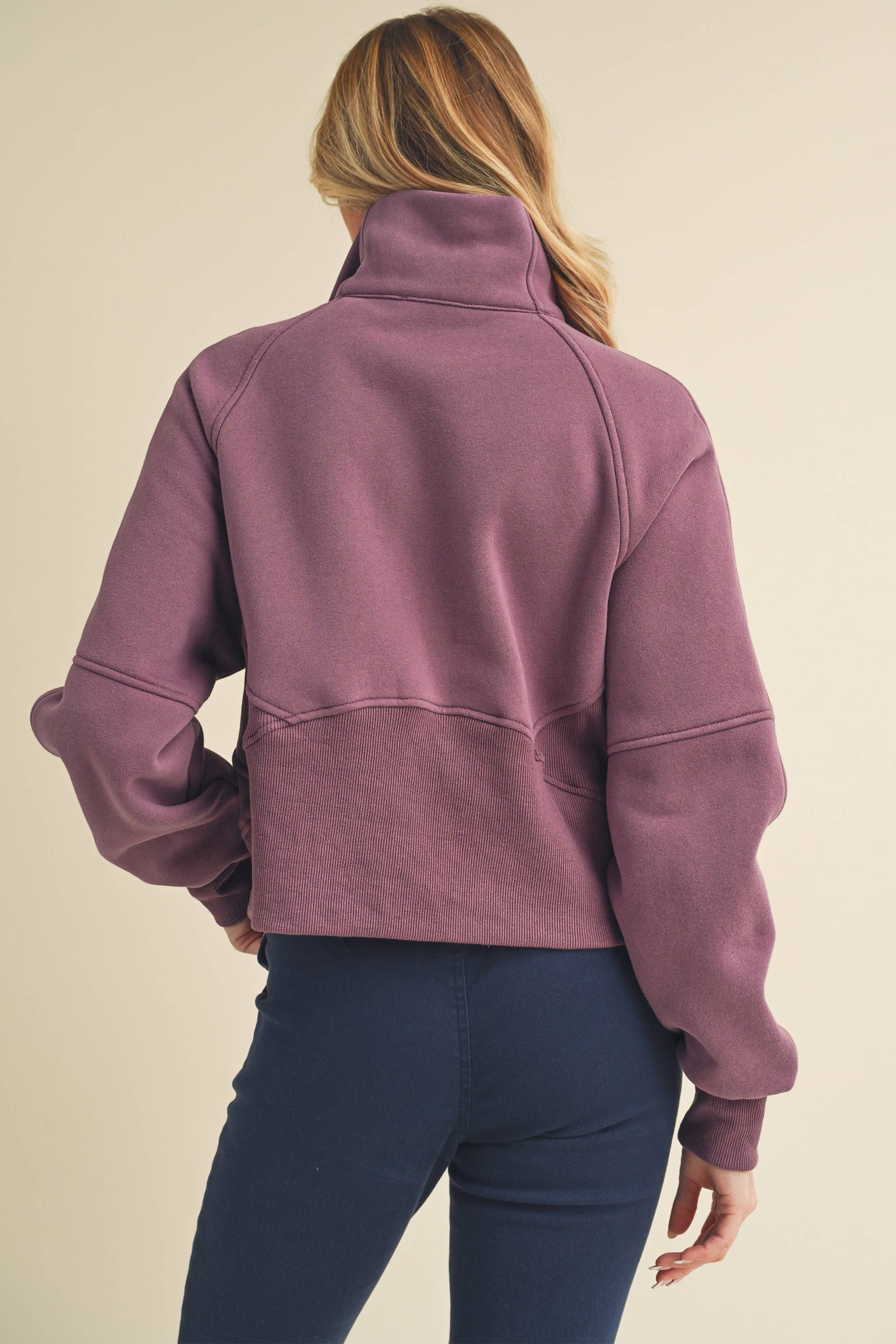 AEMI + CO - Wholesale Sweatshirt - Dames - 950CK Duif, trechterhals, halve ritssluiting, 212