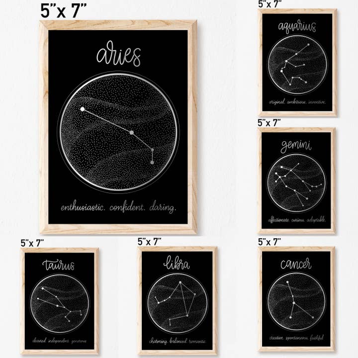 Sternzeichen-Mini-Druck für den Großhandel von Cooper Calligraphy Art