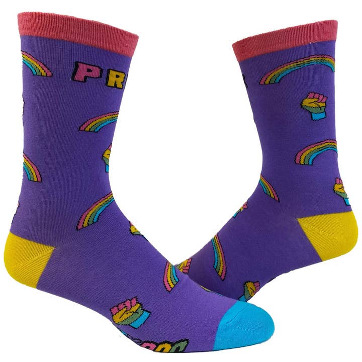 Womens Gay Pride Socks Cute Rainbow Lesbian Design Women for wholesale by Crazy Dog T-Shirts