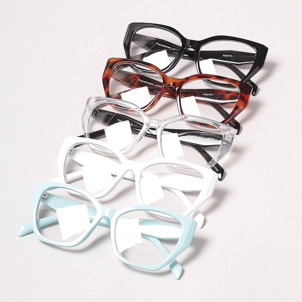 12 VERSCHILLENDE KLEUREN Modieuze bril met helder montuur en heldere lens voor groothandel op Faire1