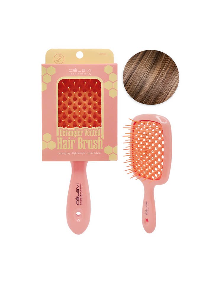 Celavi HRDT008 Orange Detangler Vented Hair Brush - 12 for wholesale by PINEAPPLE Beauty