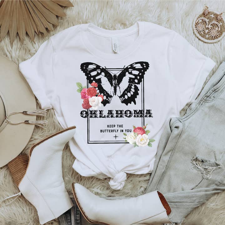 Eye Candy Clothing Co. – wholesale Screen printed t-shirt – Women′s – Custom Text Butterfly Shirt1