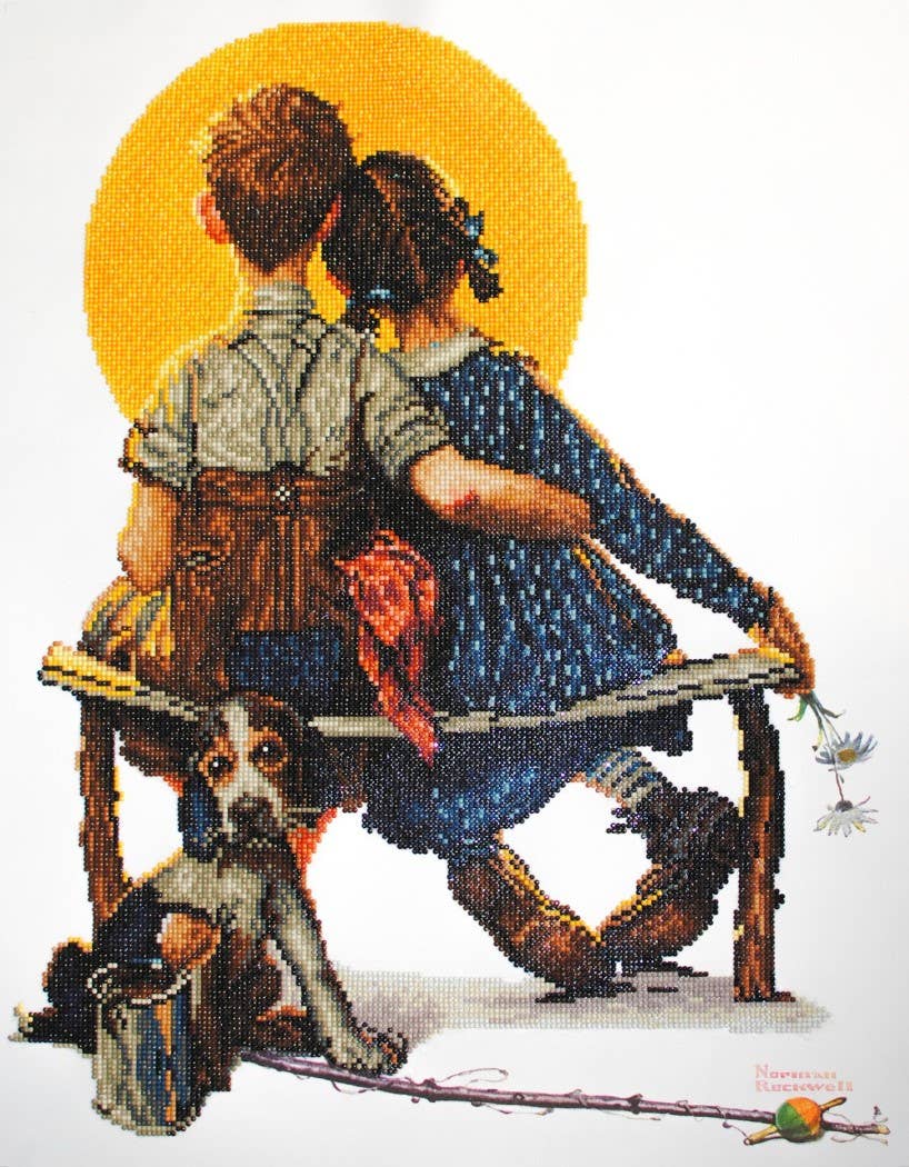  Multi Norman Rockwell - Boy & Girl Moon Diamond Painting Kit for wholesale on Faire0