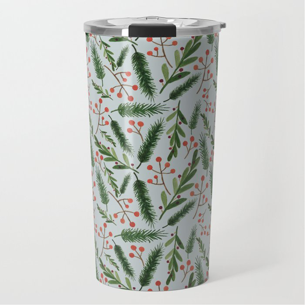 Lauren Ullrich Art - Wholesale Insulated Mug/Tumbler - Christmas Branch Travel Mug0