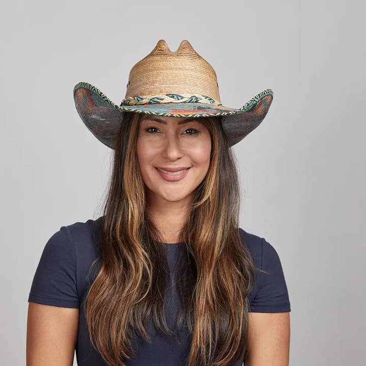 Natural Mexican Palm Straw Hat - Style Cassius for wholesale on Faire