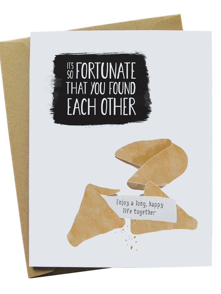 Carte de mariage Cookies Fortune pour la vente par Paper Wolf Design