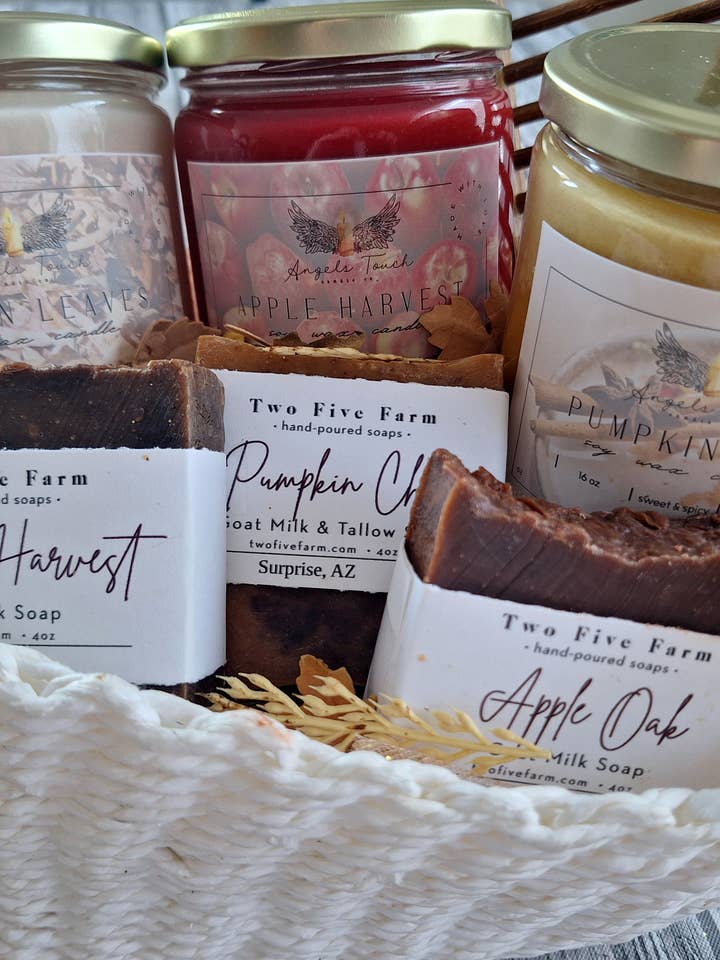 Fall Harvest Bundle with Two Five Farms Goat Milk Soap for wholesale by Angels Touch Candle Co.