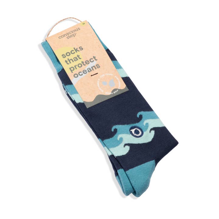 Conscious Step - Wholesale Socks - Unisex - Socks that Protect Oceans (Rolling Waves)1