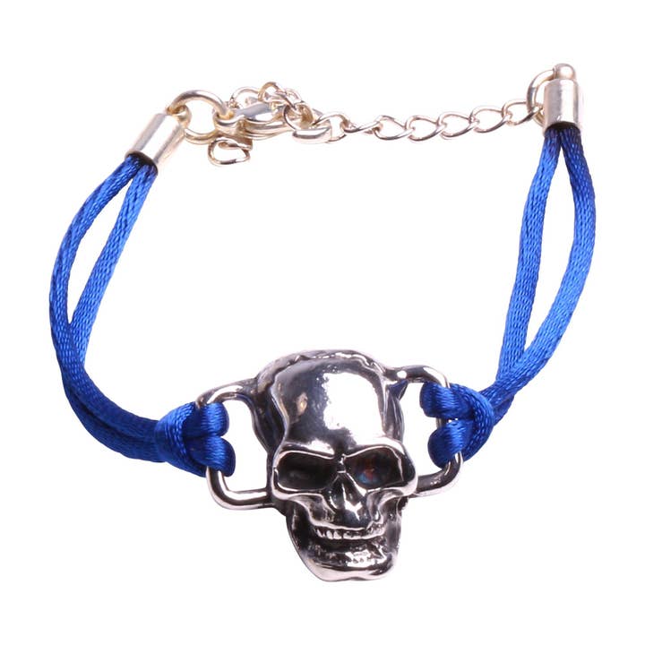 Women's art deco skull cord bracelet. for wholesale by SARL FELINEA