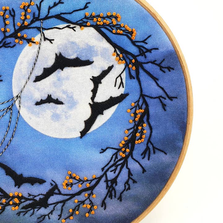 Oh Sew Bootiful - Wholesale Embroidery/Cross Stitch Supplies - Spooky Night Halloween Embroidery Pattern Fabric Pack