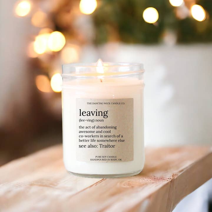 THE DANCING WICK CANDLES - Wholesale Jar/Filled Candle - Coworker Leaving Funny Gift Candle / Vanilla Champagne Scent4