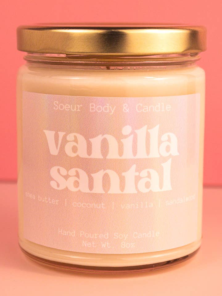 Vela de Soja de Baunilha e Sândalo por atacado de Soeur Body and Candle