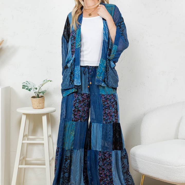 Young Threads - Wholesale Kimono - Women's - Kimono Top In Overdyed Mix N Match Patches - in 7 Color ways35