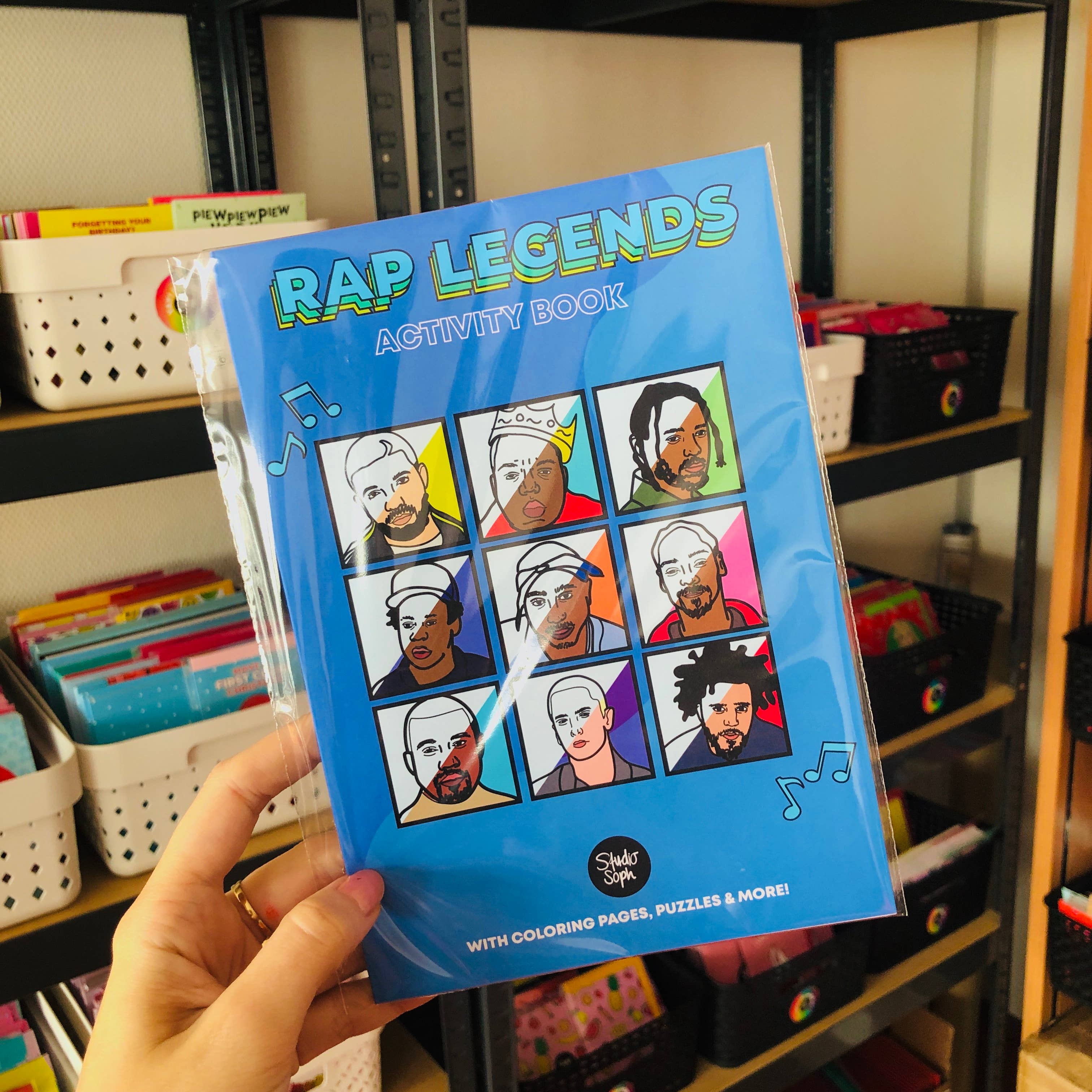 Studio Soph (We Pay Your Import Fees - We Ship DDP) - Vente Livre de coloriage et d'activités pour adultes - Livre d'activités et coloriage Rap Legends9