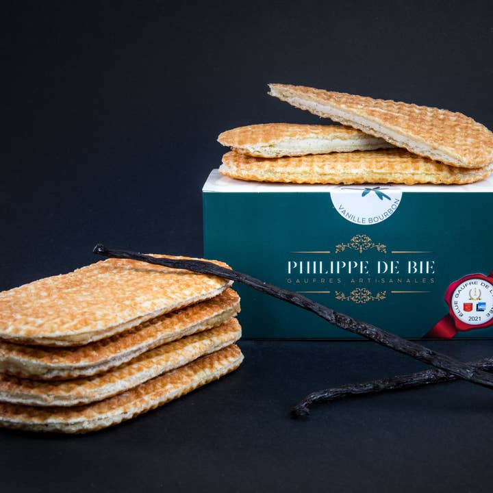 Packung mit 6 Bourbon-Vanille-Waffeln für den Großhandel von PHILIPPE DE BIE