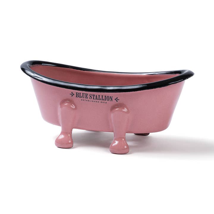 PINK MINI BATHTUB BAR SOAP DISH CADDY for wholesale by Blue Stallion Farm