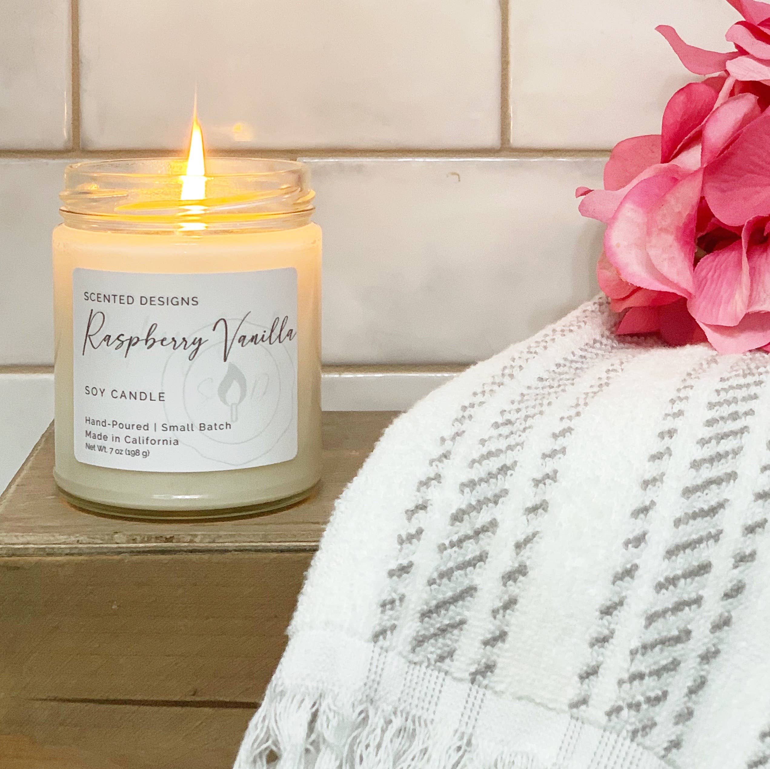 Scented Designs Candle Co - Wholesale Jar/Filled Candle - Raspberry Vanilla Soy Candle - 7oz Signature Jar2