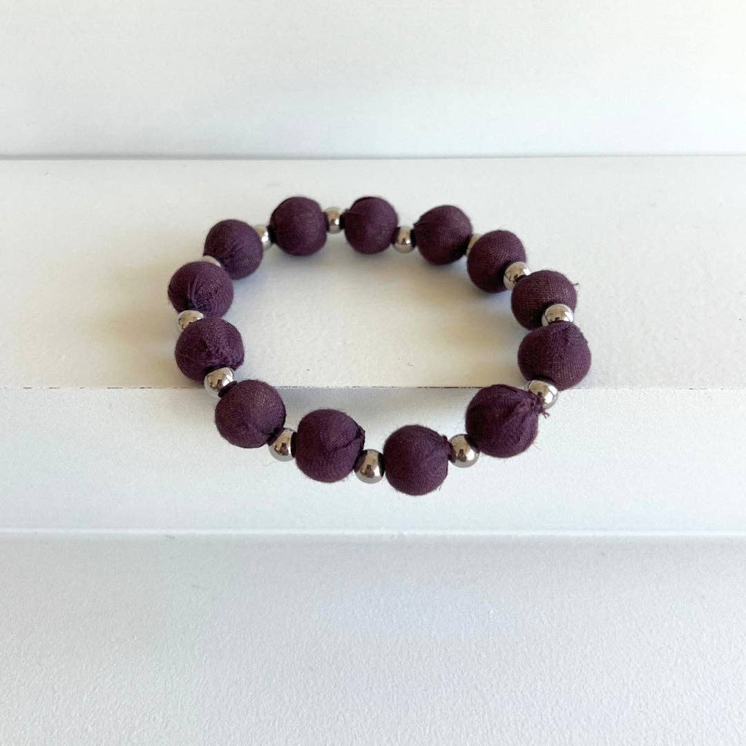 Humble Hilo - Vendita all'ingrosso Bracciale con perline - Bracciale Humble Hilo Sari Jewelry, con Perline di Tessuto e Perline Metalliche24