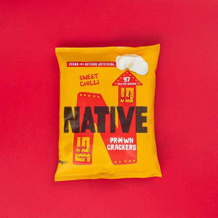 Crackers Pr*wn - Piment doux (12 x 60 g) - Prix conseillé de 1,99£ par paquet pour la vente par Native Snacks
