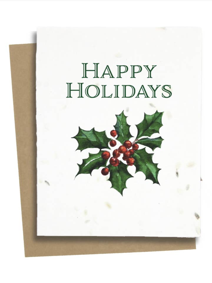 Happy Holidays for wholesale by Greet n' Grow Plantable Cards