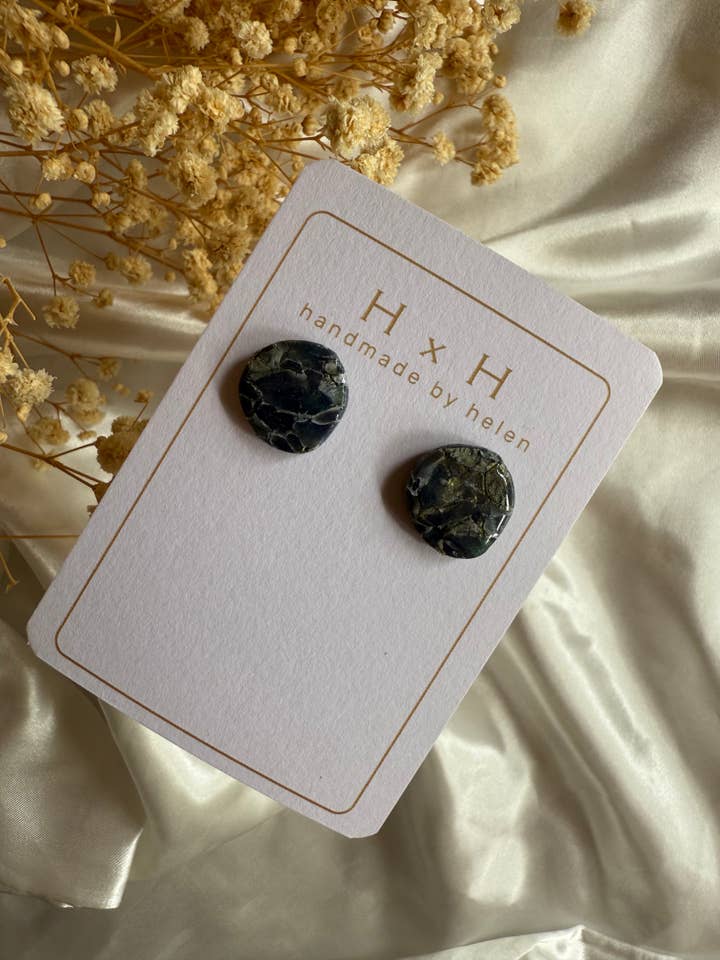 organic pebble studs for wholesale by handmade by helen