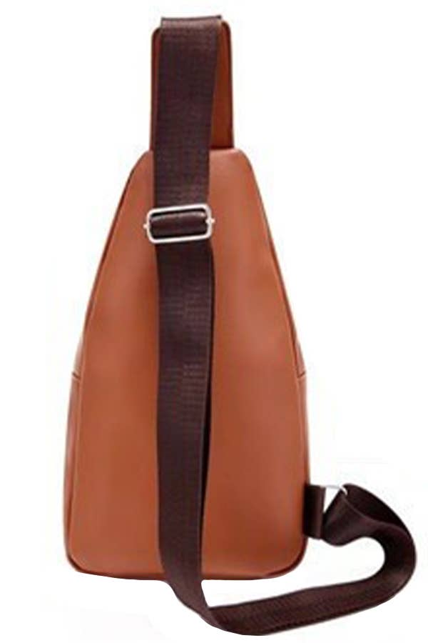 Cap Zone - Wholesale Crossbody Bag - Women's - Simplistic Triple Zippered Faux Leather Shoulder Sling Bag3