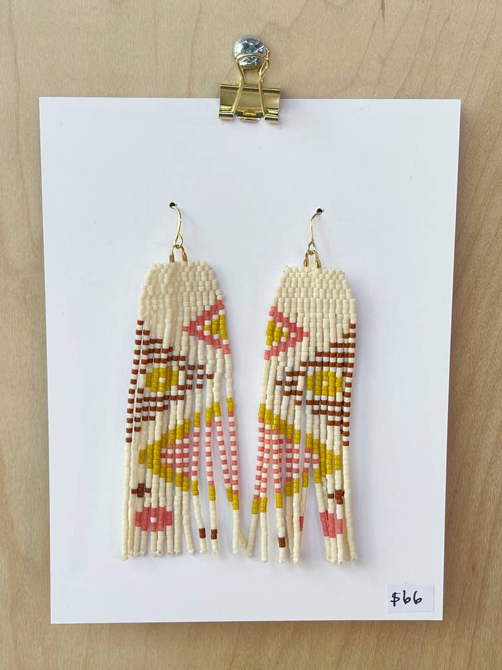 Large Geometric Fringe Earrings for wholesale by uncommon milkweed