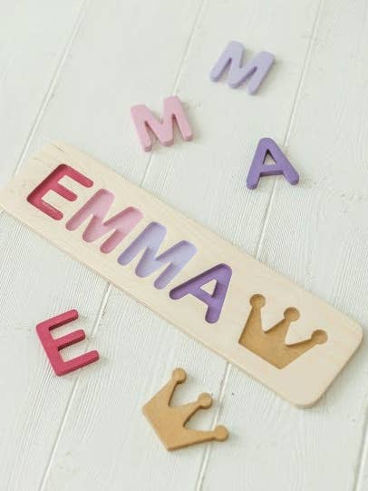 Presente de 1º Aniversário para menina, Puzzle de Nome em Madeira por atacado de Woodinout