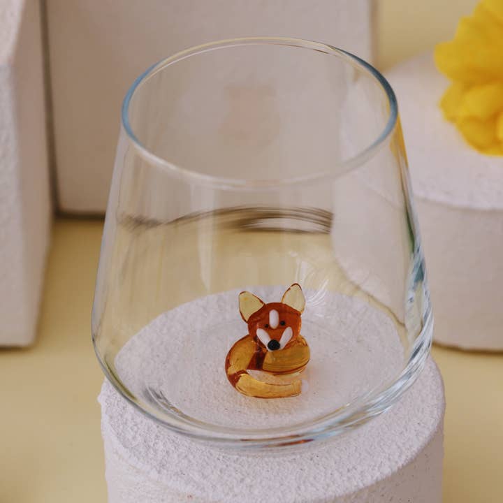 Minizoo - Wholesale Drinking Glass/Cup - Handmade Murano Glass Fox Drinking Cup3