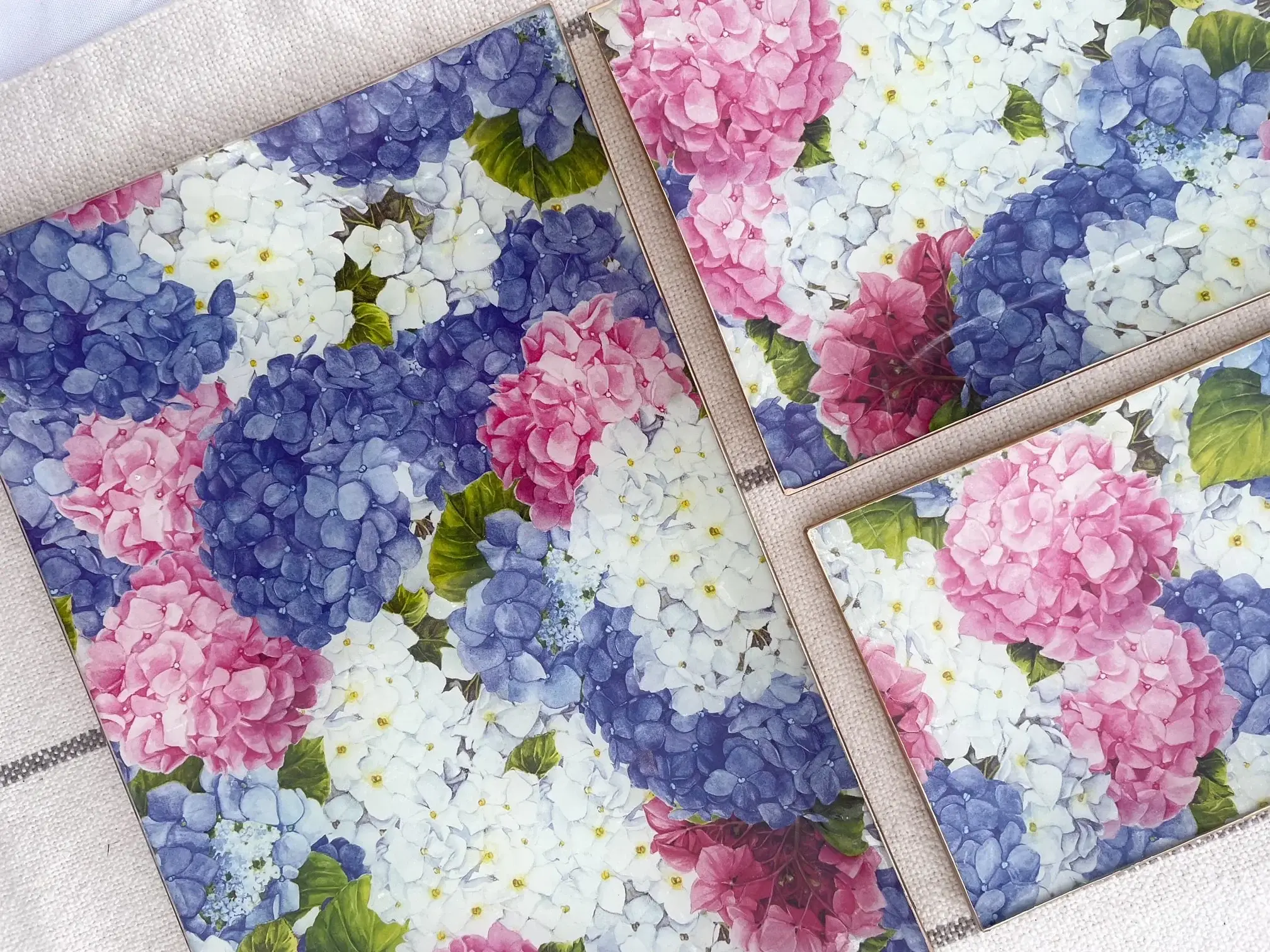 Biccara - Wholesale Decorative Plate/Dish/Bowl - Hydrangeal Rectangular Glass Plates – Decoupage Collection 1