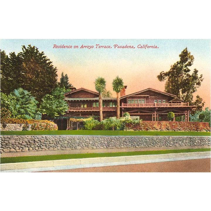 Found Image Press – wholesale Postcard – Postcard LA-158 Arroyo Terrace Home, Pasadena, California