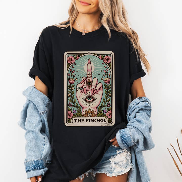 Lunastry - Wholesale Screen Printed T-Shirt - Women's - The Finger TShirt Apparel1
