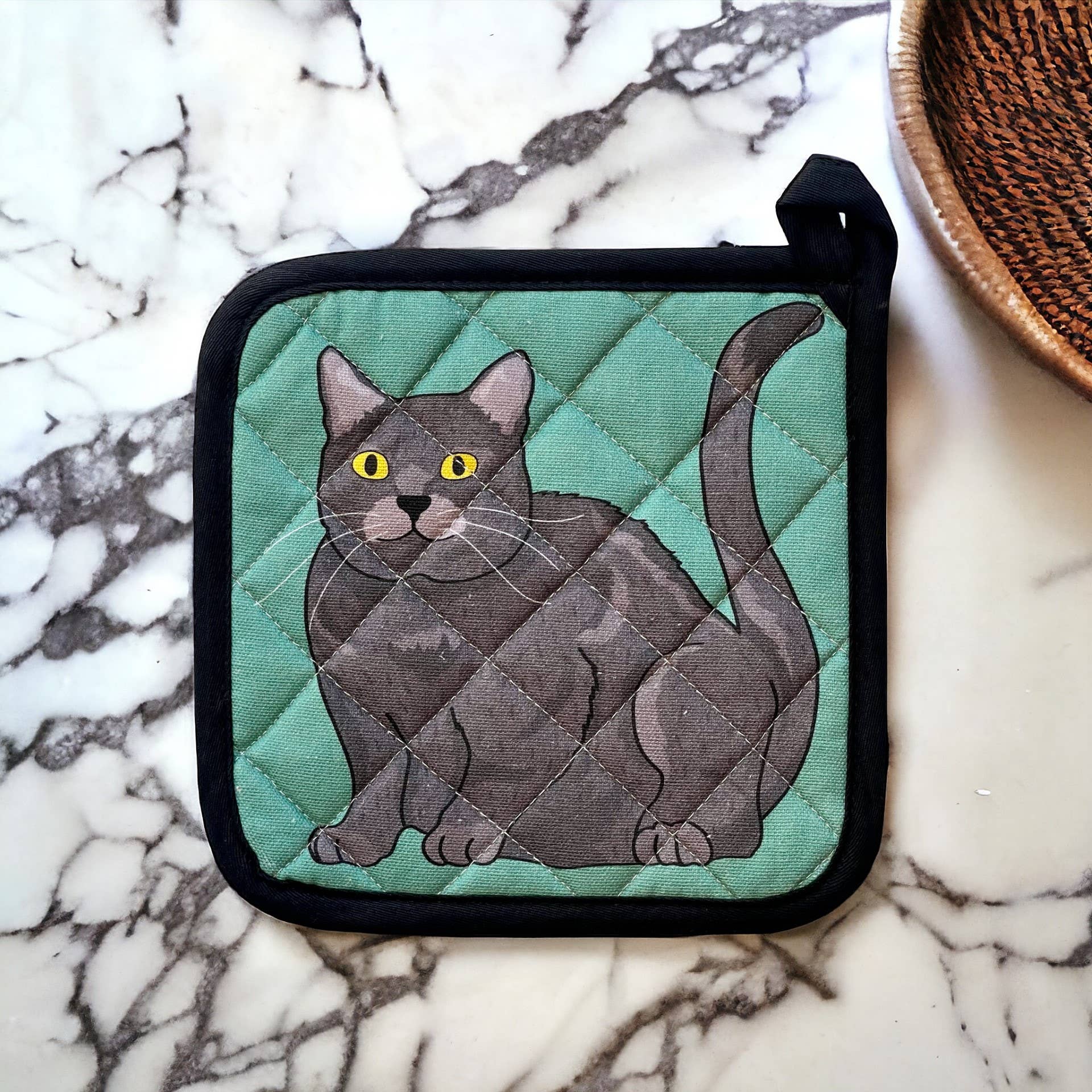 Naked Decor - Vendita all'ingrosso Guanti da forno/Presine - COLLEZIONE HELLO PET - Presina Hello Russian Blue Cat1