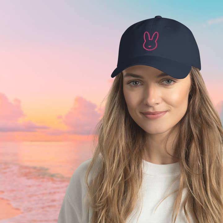 Hop To It Bunny Hat | Spring Baseball Cap | Easter Dad Hat for wholesale by French Rain, Inc.