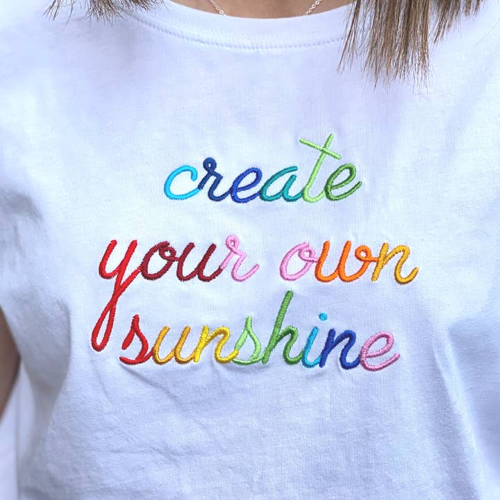 Percy and Nell Retail Limited - Wholesale T-shirt – women's - Create Your own Sunshine on White t-shirt1
