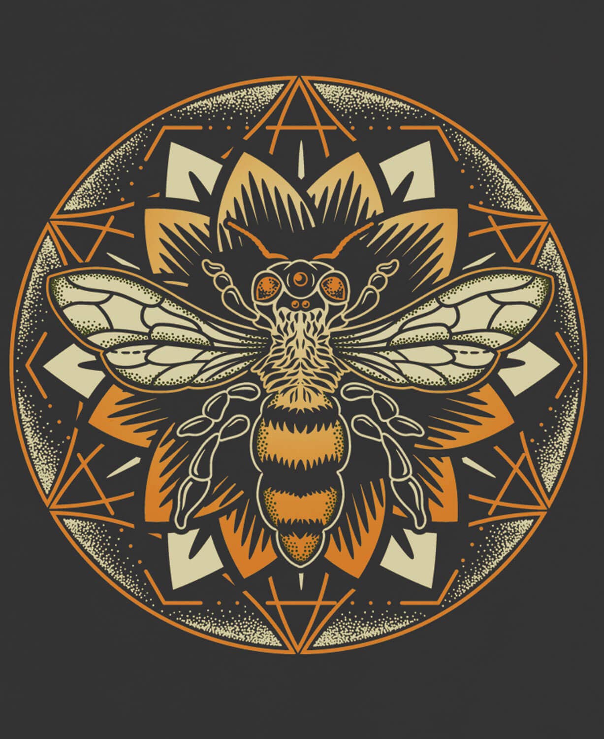 Soul Flower – Großhandel T-Shirt mit Siebdruck – Unisex – Bienen-Mandala Bio-T-Shirt - Unisex - Grafik-T-Shirts6