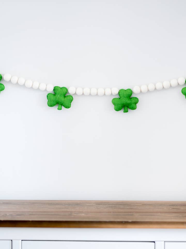 Shamrock/ Clover Garland / St. Patrick's day Decor for wholesale by Nivas