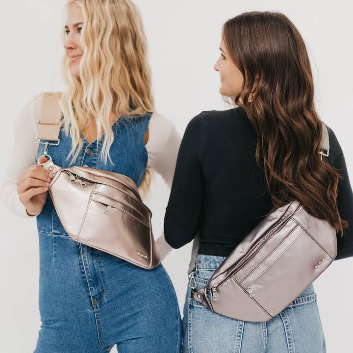 Pretty Simple - Wholesale Belt Bag - Women's - Marley Metallic Oversized Bum Bag