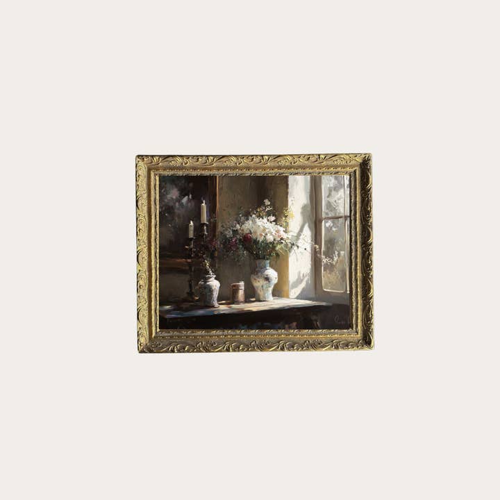 Luxe B Co - Wholesale Art Print - Antique Table Setting | French Brass Gold Mould Framed Art