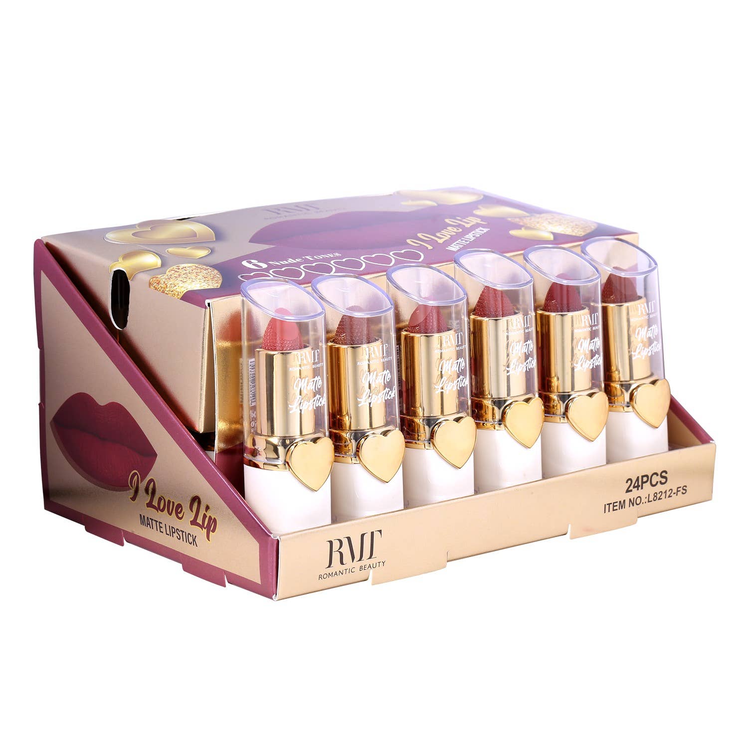 Diacly - Wholesale Lipstick - 24 PC Heart Seeker Matte Lipstick Nude Tones2