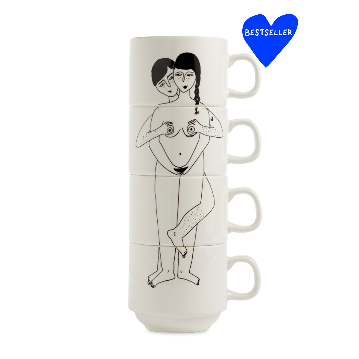 helen b - Wholesale Coffee Mug - Stackable mugs faces everywhere (set*4)0