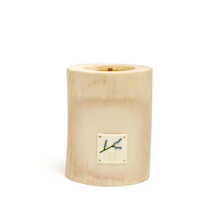 WOOD MOOD - Wholesale Jar/Filled Candle - Blossom Candle Original | reusable floral candle in wood