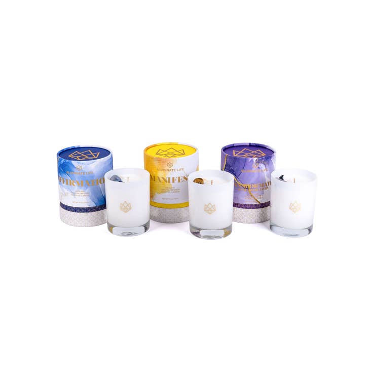 Aluminate Life - Wholesale Jar/Filled Candle - Transformation Intention Setting Crystal Scented Candle