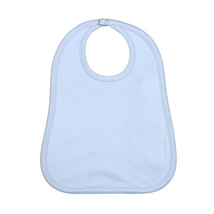 BBP-017 Blå Hagesmæk Blå Picot Kant. for engroshandel hos Baby Loren