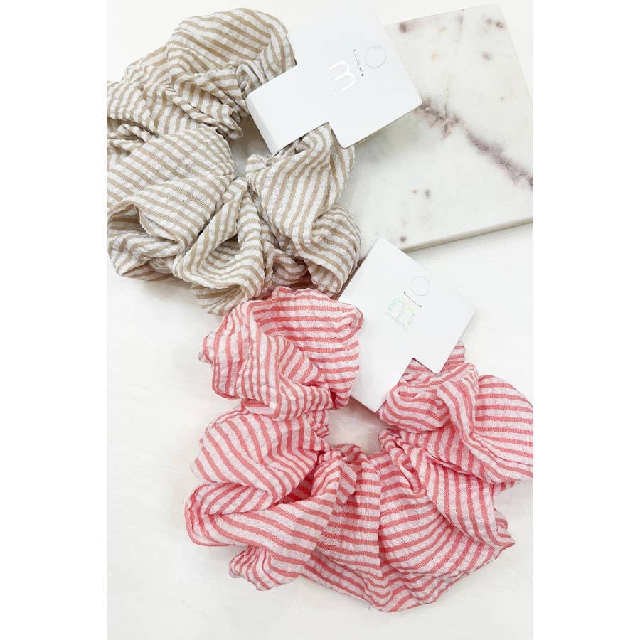 MIX COLOR Stripe Pattern Large Scrunchie for wholesale on Faire2